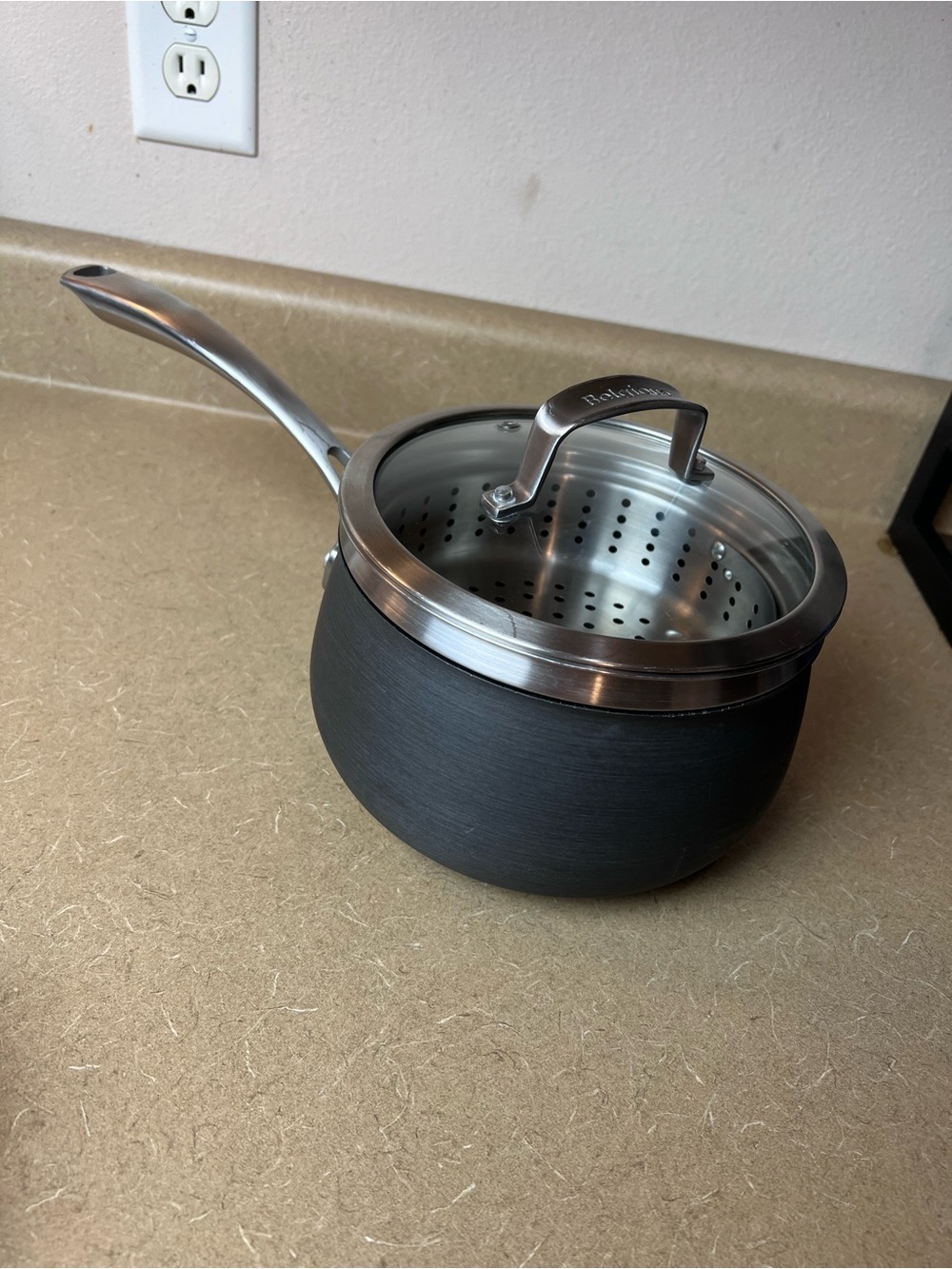 3 Quart - Nonstick Pot w/ Lid & Steamer Basket / Saucepan / Oven Safe - Belgique